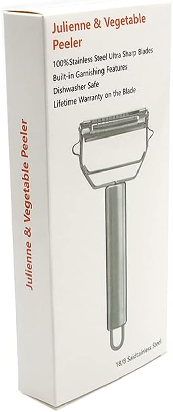 Ultra Sharp Vegetable Peeler - Stainless Steel 2 in 1 Julienne Vegetable Peeler - Perfect for Carrot Potato Cucumber,