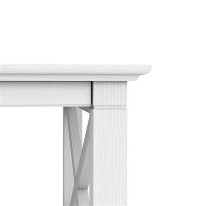 Bush Home Key West Tall TV Stand for 65 Inch TV in Pure White Oak, Farmhouse Entertainment Center with Storage