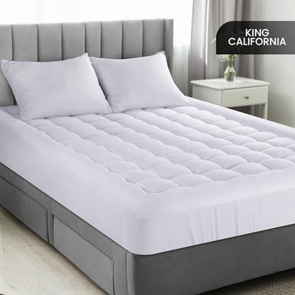 Utopia Bedding California King Mattress Pad - Fitted Premium Protector Cover Deep Pocket up to 16 Inches (72x84, White)
