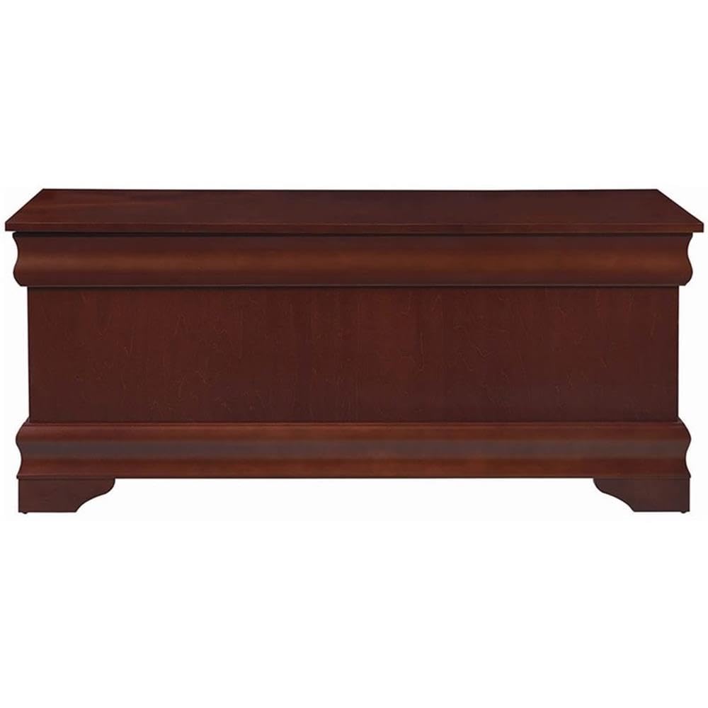 BOWERY HILL Traditional Wood Cedar Blanket Chest, Warm Brown Finish, 47" W x 17" D x 20" H, Cedar-Lined Interior, Solid Pattern, Versatile Storage for Hallway or Master Suite