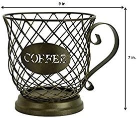 Boston Warehouse Coffee Mug Kup Keeper, Storage Basket for 20 Pods
