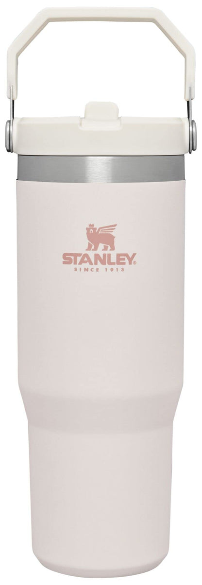STANLEY IceFlow Flip Straw Tumbler with Handle 30 oz | Twist On Lid and Flip Up Straw | Leak Resistant Water Bottle | Insulated Stainless Steel |BPA-Free | Rose Quartz