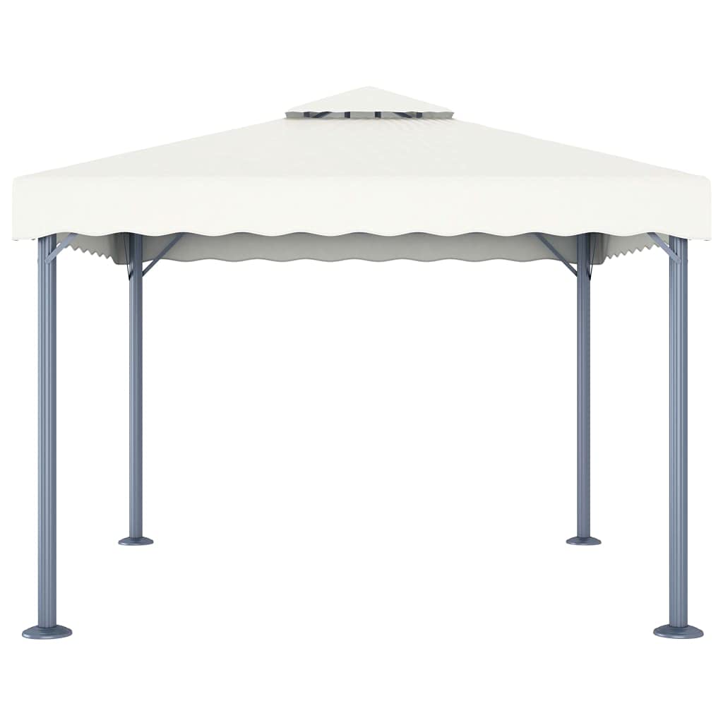 Xhnifbn Cream Aluminum Outdoor Gazebo 118 x 118 Inch, UV-Resistant Canopy Tent, Square Freestanding Shelter with Modern Design for Backyard, Patio, Garden & Deck