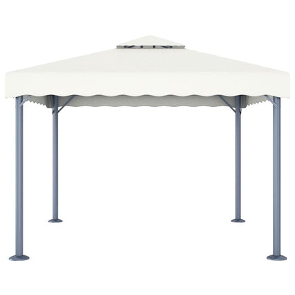 Xhnifbn Cream Aluminum Outdoor Gazebo 118 x 118 Inch, UV-Resistant Canopy Tent, Square Freestanding Shelter with Modern Design for Backyard, Patio, Garden & Deck