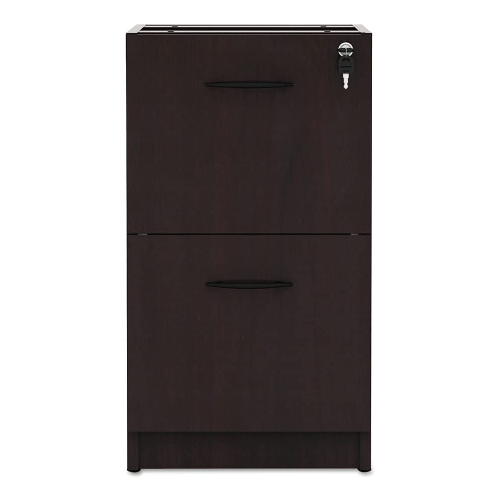 Alera Alera Valencia Series Full Pedestal File, Left Or Right, 2 Legal/Letter-Size File Drawers, Mahogany, 15.63" X 20.5" X 28.5"