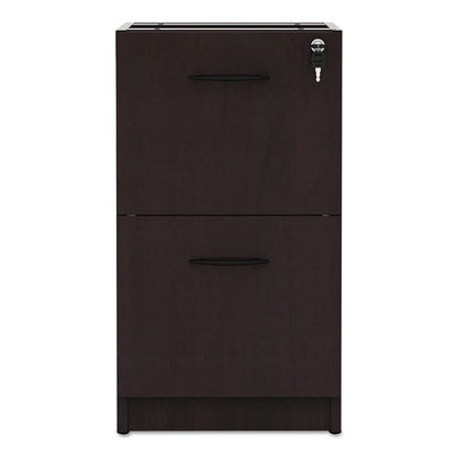 Alera Alera Valencia Series Full Pedestal File, Left Or Right, 2 Legal/Letter-Size File Drawers, Mahogany, 15.63" X 20.5" X 28.5"