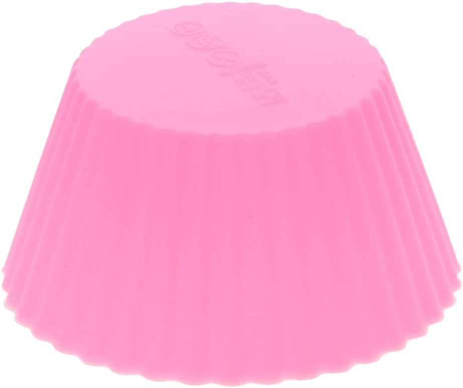 Utoolmart Silicone Cupcake Baking Cups, Reusable Non-Stick Cake Muffins Mold, 5 Pcs Pink for Party Bakery Supplies