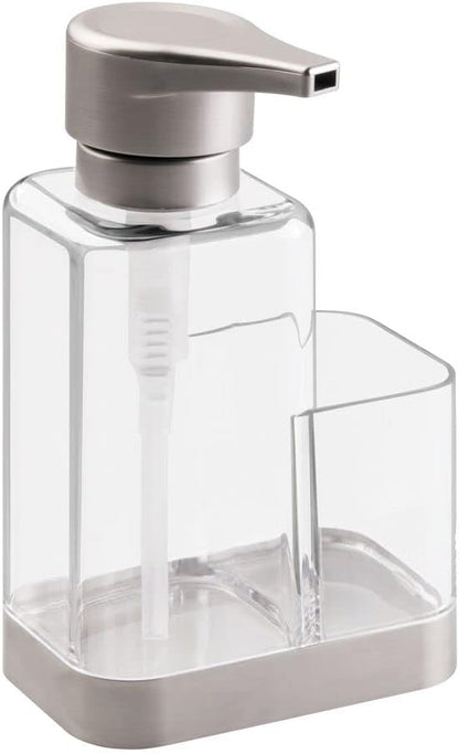 Countertop mDesign Modern Plastic Kitchen Sink Liquid Hand Soap Dispenser Pump Bottle Caddy with Storage Compartment