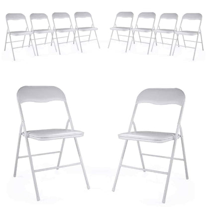 thegreatshopman 10-Pack Commercial Folding Plastic Chair for Home Office Wedding Party Outdoor Indoor, 300LBS Capacity, White