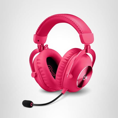 Logitech G PRO X 2 Lightspeed Wireless Gaming Headset, Detachable Boom Mic, 50mm Graphene Drivers, DTS:X Headphone 2.0—7.1 Surround, Bluetooth/USB/3.5mm Aux, for PC, PS5, PS4, Switch - Magenta