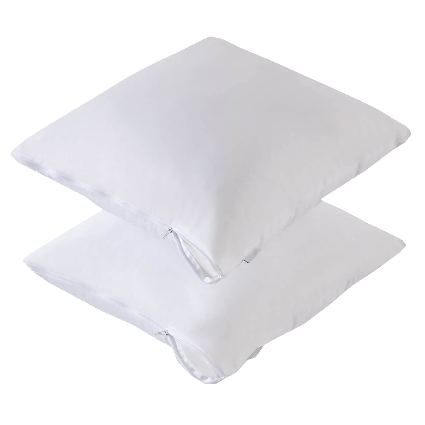 Waterproof Down Feather Proof Euro Pillow Protectors 30x30 Pack of 2 European Size Pillow Covers for Square Throw Pillow 30D
