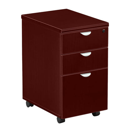 NBF Mobile File Cabinet 3 Drawer Office Storage Pedestal with Locking Drawers, 16" W x 22" D x 28" H, Driftwood, Esquire Collection