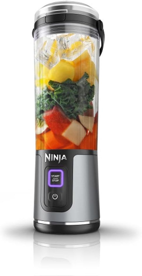 Ninja BC151BK Portable Blender - Cordless 18oz Personal Blender for Smoothies & Shakes | BPA Free, Leakproof, USB-C Rechargeable, Black