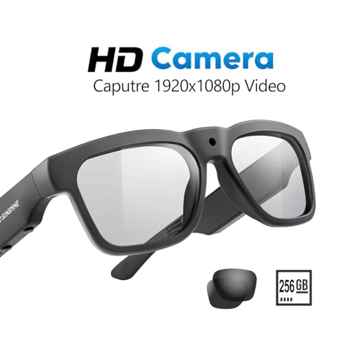 OhO Smart Glasses with Full HD Camera & Open Ear Bluetooth Speaker Headphone,Built in Memory,for Men Women