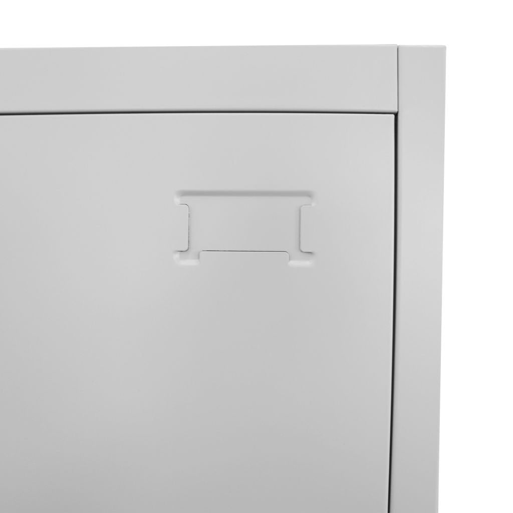 Tidyard Large Steel Locker Cabinet, Industrial Grey Rectangular Metal Storage with Cam Lock for Office, Utility Room and Sports Changing, 18x15x70.9 Inches