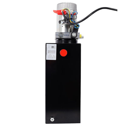 YATON 12V Hydraulic Pump 8 Quart Double Acting Power Unit, 1.6kW DC Hydraulic Pump with Steel Reservoir, 3200 PSI Hydraulic Power Unit for Dump Trailer, Lift Gate & Car Lifting