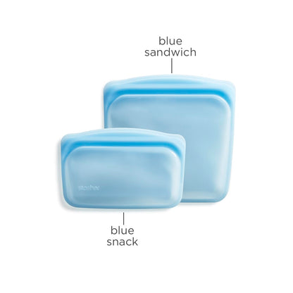 Stasher Premium Silicone Reusable Food Storage Bags, 2-Pack, Clear, Multi-Use Food Storage Bags, Lunch Bag, Travel Containers, BPA Free, Leak-free, Dishwasher-Safe, Eco-friendly