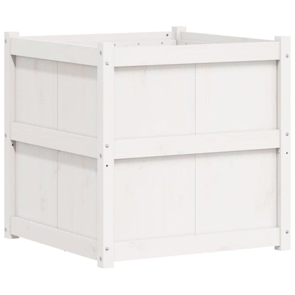 Mhdvray Large 27.6" White Solid Pine Wood Outdoor Raised Garden Planter Box, Elevated Flower & Vegetable Bed for Patio Balcony Terrace