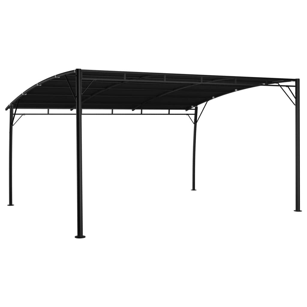 Anthracite Outdoor Garden Gazebo Canopy, 13.1x9.8 ft Modern Powder-Coated Steel Frame Sunshade Awning for Patio, Backyard, Deck, Accommodates 10 People Lawn Structures