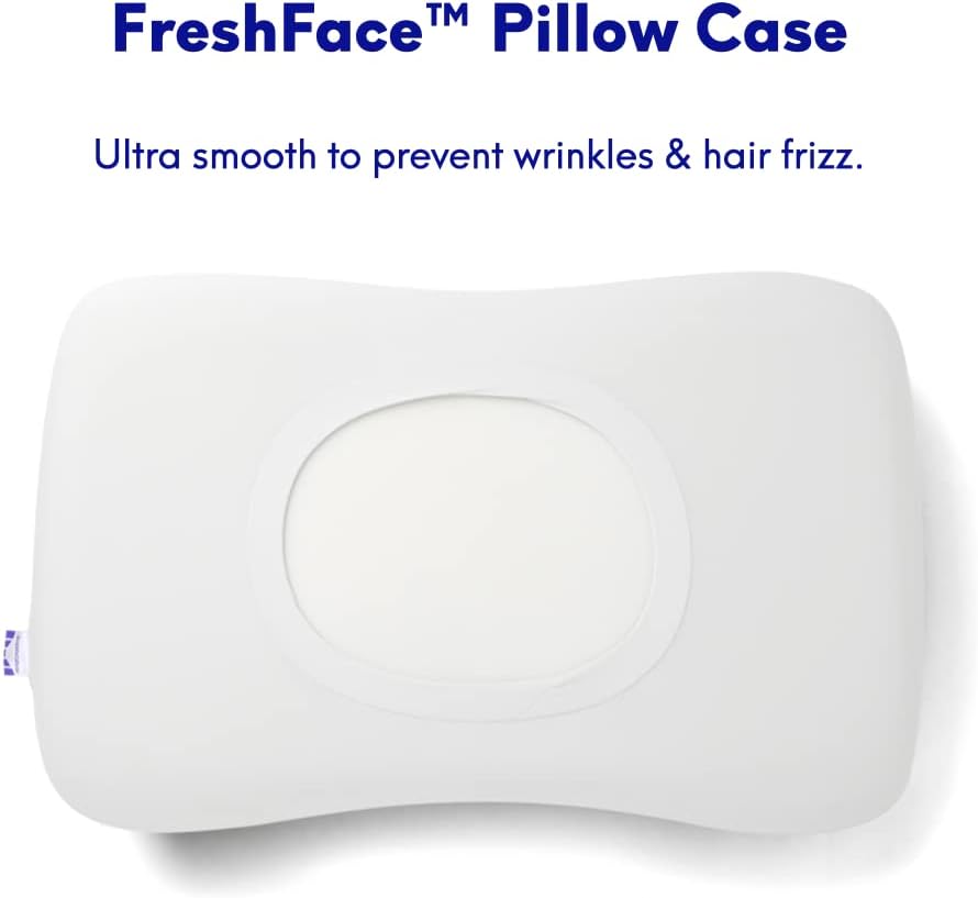 C CUSHION LAB Deep Sleep Pillow, Patented Ergonomic Contour Design for Side & Back Sleepers, Orthopedic Cervical Shape Gently Cradles Head & Provides Neck Support & Shoulder Pain Relief - Calm Grey