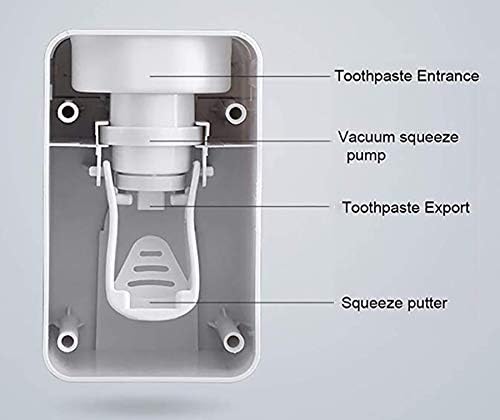 Toothpaste Dispenser - 2 PCS Automatic Squeezer for Kids & Family, Wall Mount Bathroom Accessories, Grey