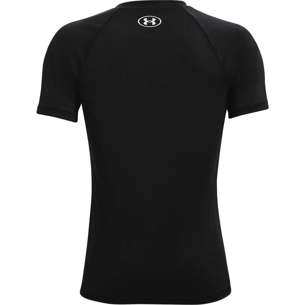 Under Armour Boys Tech Big Logo Short Sleeve T-Shirt , Black (001)/White , Large