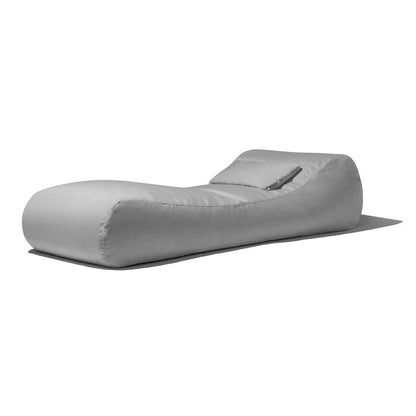 Outdoor Poolside Bean Bag Chair for Adults Lounger Granite Grey 72X26 Beach Style Solidcolor Durable All-Weather Chaise Squishy Feel Relax Traditional Patio Deck Porch Cover Cushion Included