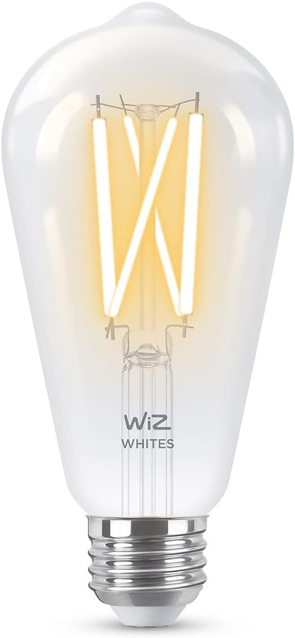 WiZ Clear 60W ST19 Tunable White Filament LED Smart Bulb - Pack of 6 - E26- Indoor - Connects to Your Existing Wi-Fi - Control with Voice or App + Activate with Motion - Matter Compatible