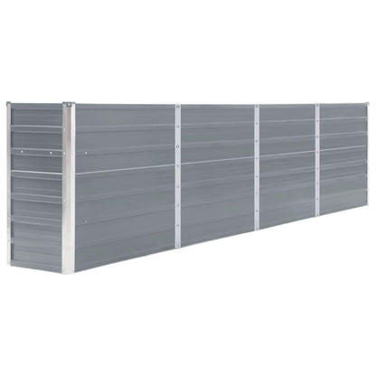 Foknhdi Raised Garden Bed 126"x15.7"x30.3" Grey Galvanized Steel Large Outdoor Planter Box for Patio Lawn Balcony Durable Rust Resistant Flower or Vegetable Planter