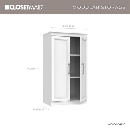 ClosetMaid Modular Storage 21.38-inch W 3-Shelf Storage Cabinet with Doors, White