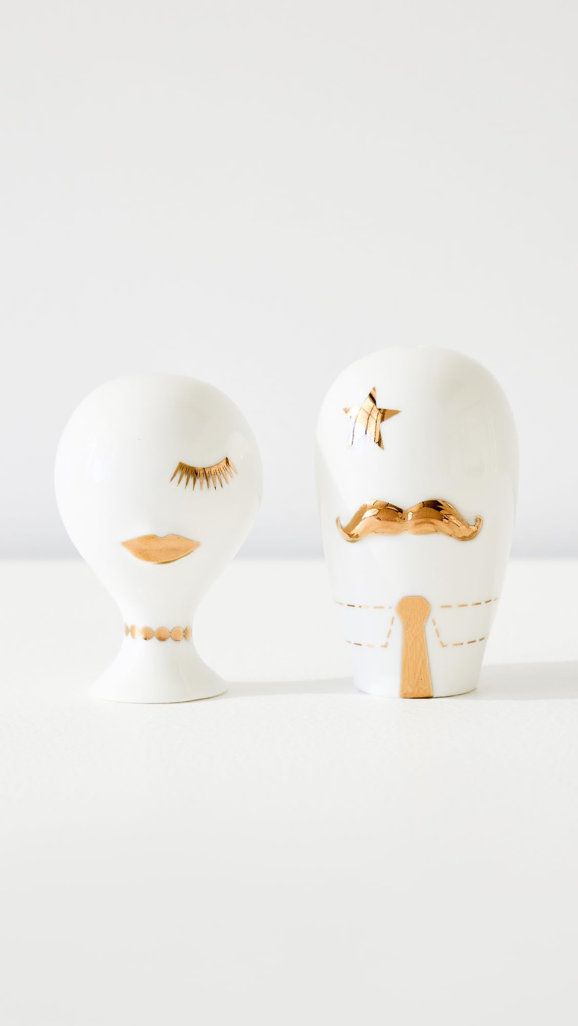 Jonathan Adler Women's Gilded Mr. and Mrs. Muse Salt and Pepper Set, Multi, One Size