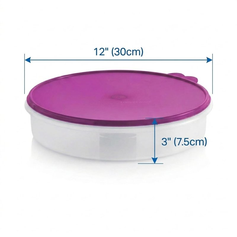 Tupperware 12" Round Container with Seal (Raddish)