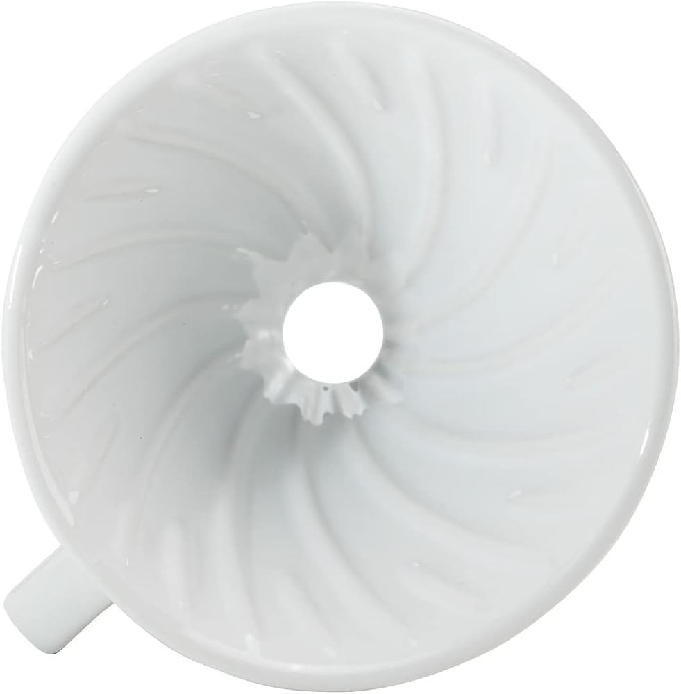 Restaurantware Restpresso 17 Ounce Coffee Dripper | 1 Reusable Coffee Cone with Drip Hole, White Ceramic Pour Over