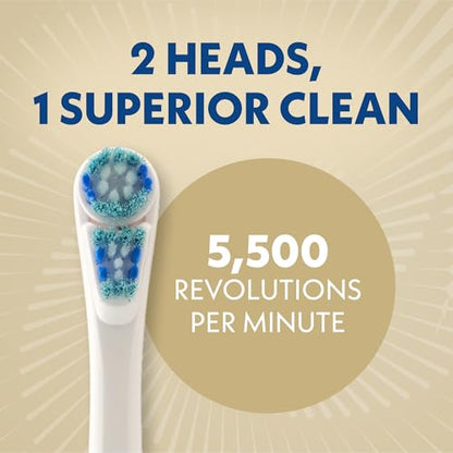 Spinbrush Smart Clean Battery Powered Electric Toothbrush for Adults with Dual Action Head, Pacer & Timer, Champagne, Soft Bristles, 1 Count