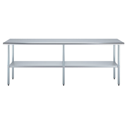 18" X 96" Stainless Steel Work Table with Under-Shelf | NSF Certified | Kitchen Island Food Prep | Laundry Garage Utility Bench