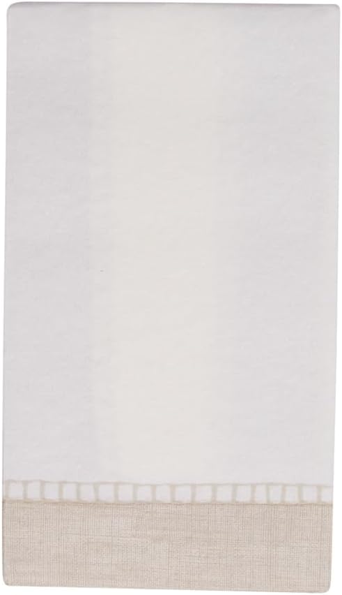 12 Package Caspari Linen Border Paper Linen Guest Towel Napkins in Natural, Per
