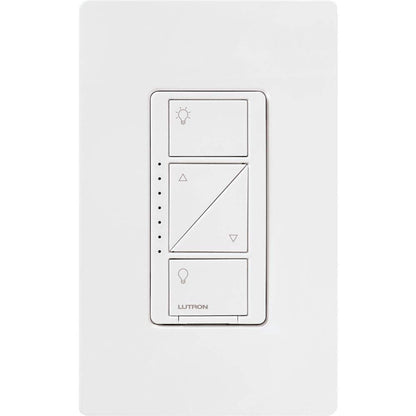 Lutron Caseta Original Smart Dimmer Switch With Wallplate (Lutron Smart Hub Required), for LED Lights, 150 Watt, Single-Pole/3-Way, No Neutral Required, PDW-6WCL-WH-A, White