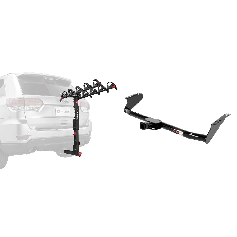 Allen Sports Premier Locking Quick Release 5-Bike Carrier for 2 in. Hitch & CURT 13105 Class 3 Trailer Hitch, 2-Inch Receiver, Exposed Main Body, Fits Select Toyota Sienna, Gloss Black Powder Coat