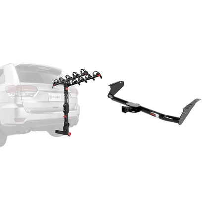Allen Sports Premier Locking Quick Release 5-Bike Carrier for 2 in. Hitch & CURT 13105 Class 3 Trailer Hitch, 2-Inch Receiver, Exposed Main Body, Fits Select Toyota Sienna, Gloss Black Powder Coat