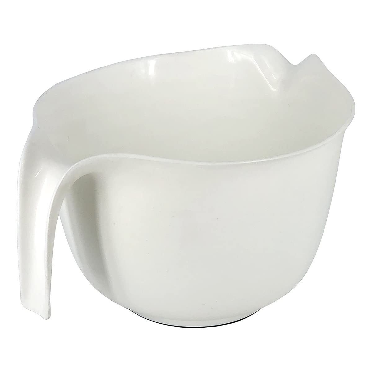 Glad Mixing Bowl with Handle – 3 Quart | Heavy Duty Plastic with Pour Spout and Non-Slip Base | Dishwasher Safe Kitchen Supplies for Cooking and Baking, White