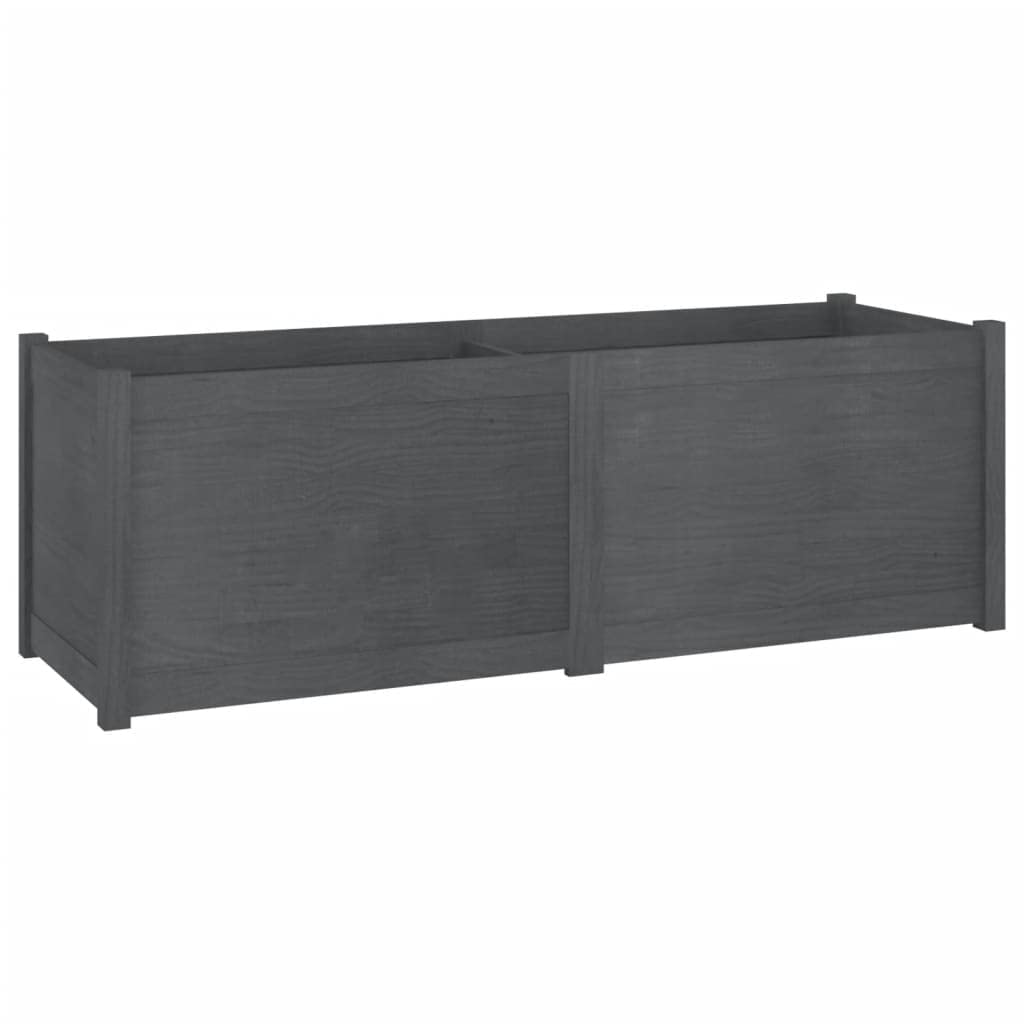 Foknhdi 59.1 x 19.7 in Solid Pinewood Raised Garden Bed, Grey Rectangular Outdoor Planter Box, Large Flower Pots for Patio, Terrace, Backyard Herb Garden