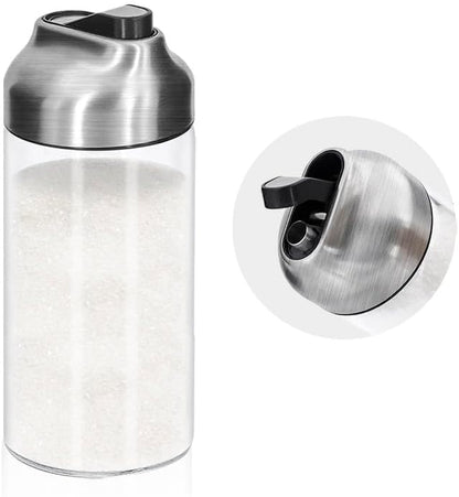 12 OZ Aelga Glass Sugar Dispenser with Pour Spout, Weighted Pourer, for Coffee, Tea & Baking