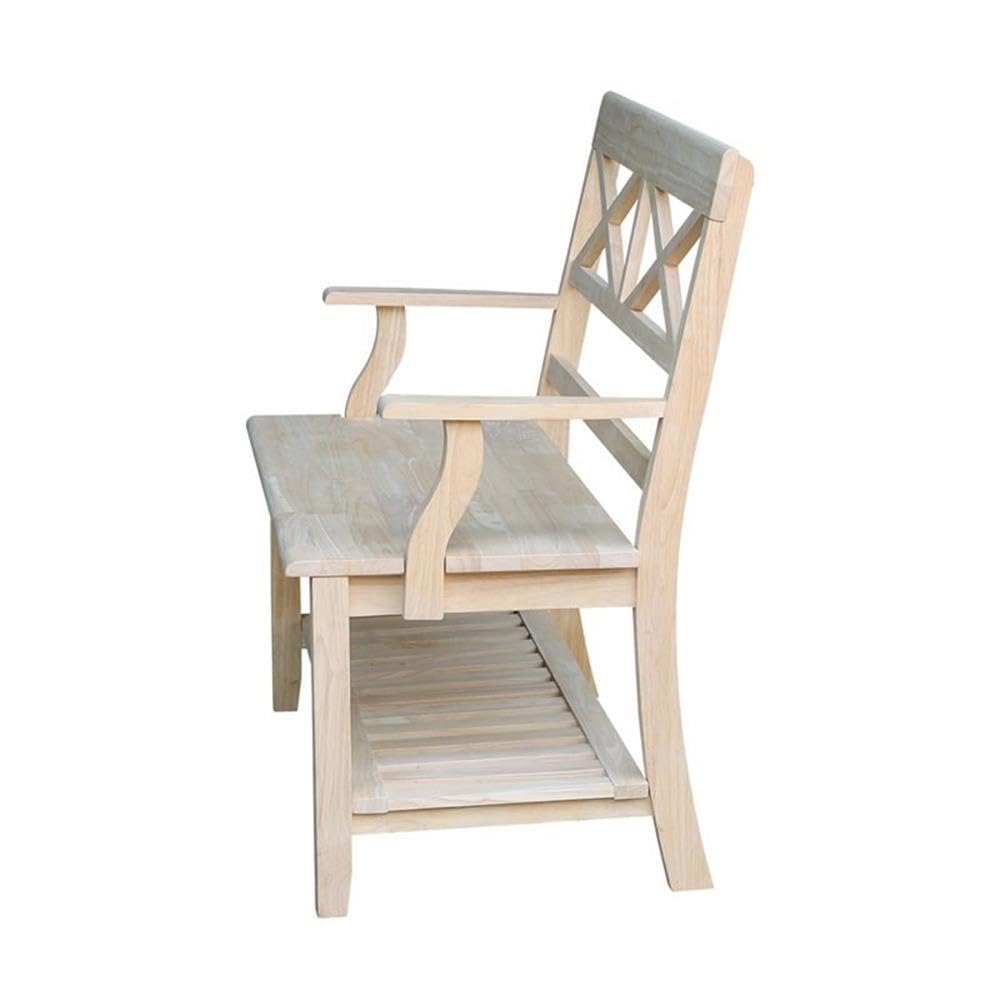 International Concepts Double X- Back Bench, Unfinished