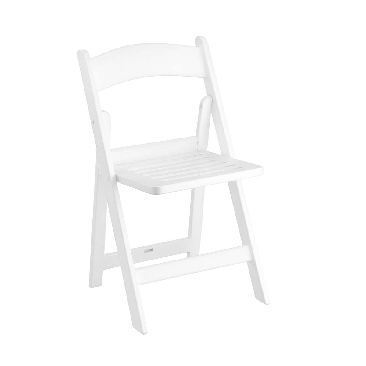 SunSierra 8 Pack, White Resin Folding Chairs with Slatted Seat, Commercial-Grade Event Seating for Weddings, Parties, Picnics, Indoor/Outdoor Use - Durable & Foldable Design