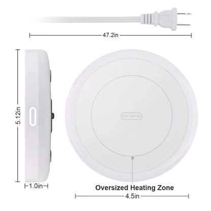 BESTINNKITS White Smart Coffee Auto On/Off Gravity-Induction Mug Office Desk Use, Candle Wax Cup Warmer Heating Plate (Up to 131F/55C)