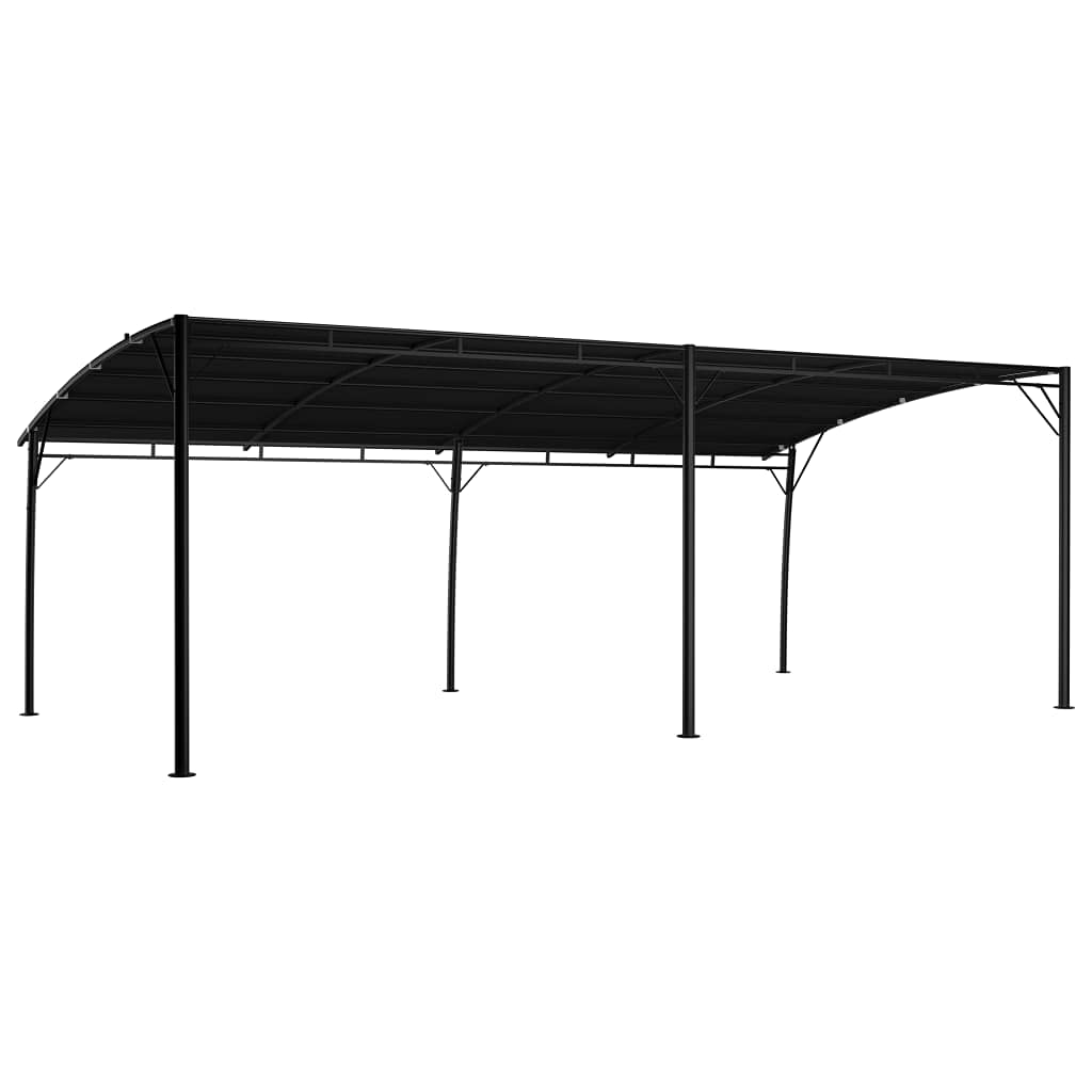 Anthracite Outdoor Sunshade Awning, Powder-Coated Steel Frame, 19.7x9.8 FT Large Rectangular Canopy Tent for Patio, Garden, and Backyard Gatherings Outdoor Structures
