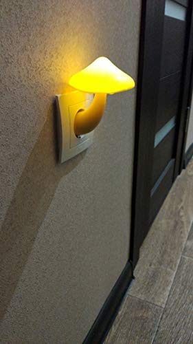 AUSAYE Sensor LED Night Light Plug in Wall Lamp, Energy Saving NightLight Cute Mushroom Night Lights for Adults Kids Bedroom,Bathroom,Toilet, Stairs, Kitchen,Hallway Corridor Warm White
