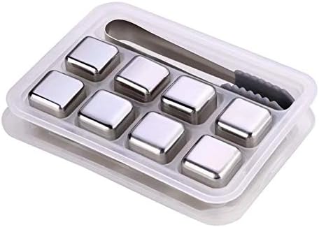 Stainless Steel Ice Cubes, Frozen Metal for Bar, Cold Beer & Whiskey, 8 Pieces