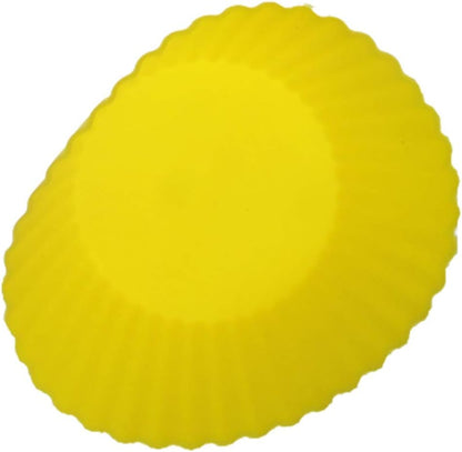 Utoolmart Silicone Baking Cups, Yellow Reusable Non-stick Cake Molds Set for Party Bakery Supplies, 5 Pcs