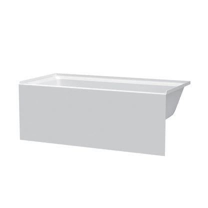 Fine Fixtures Acrylic, Fiberglass Alcove Soaking Bathtub with Integral Apron Front in Glossy White - Right Hand Drain, 60" x 32"